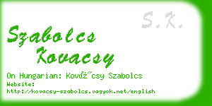 szabolcs kovacsy business card